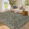 Garvee Washable Rug 8×10 Area Rugs for Living Room Vintage Non Slip Throw Rugs Distressed Large Rugs for Bedroom Low Pile Soft Non Shedding Stain Resistant Carpet for Dining Room 8’x10′ Black(Distressed|black)