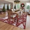 Garvee Washable Rug 8×10 Area Rugs for Living Room Vintage Non Slip Throw Rugs Distressed Large Rugs for Bedroom Low Pile Soft Non Shedding Stain Resistant Carpet for Dining Room 8’x10′ Black(Fairy Tales|red)
