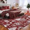 Garvee Washable Rug 8×10 Area Rugs for Living Room Vintage Non Slip Throw Rugs Distressed Large Rugs for Bedroom Low Pile Soft Non Shedding Stain Resistant Carpet for Dining Room 8’x10′ Black(Fairy Tales|red)