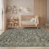 Garvee Washable Rug 8×10 Area Rugs for Living Room Vintage Non Slip Throw Rugs Distressed Large Rugs for Bedroom Low Pile Soft Non Shedding Stain Resistant Carpet for Dining Room 8’x10′ Black(Distressed|black)