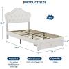 GarveeHome LED Twin Bed Frame for Kids with Beauty Crystal Button Headboard, Upholstered PU Leather Platform Princess Bed with Storage Drawer, Noise-Free, Easy Assembly, Easy Clean, Pink | led(Beige)