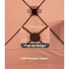 Pop Up Ice Fishing Tent Insulated Ice Fishing Shelter Portable Hub-Style Shelter Shanty Windproof and Warm, Multiple Sizes for 6-8 Person, Red, 6×11.7×6.6 Ft(Orange)