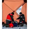 Pop Up Ice Fishing Tent Insulated Ice Fishing Shelter Portable Hub-Style Shelter Shanty Windproof and Warm, Multiple Sizes for 6-8 Person, Red, 6×11.7×6.6 Ft(Orange)