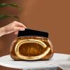 Women’s Gold Purse with Removable Chain – Acrylic Evening Bag for Wedding, Party, Prom, Cocktail (Vintage Style Bag)(Brown)