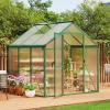 6 x 10 ft Greenhouse, Greenhouses for Outside, Polycarbonate Greenhouse with Aluminum Frame, Lockable Door and Ajustable Roof Vent for Backyard, Green Houses for Outside Garden Backyard, Patio(Green)