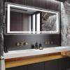 Bathroom Mirror With Lights 60×30 In, Wall Mount Bathroom Vanity Mirror With Front and Backlight, High Magnification, Stepless Dimmable With Anti-Fog, Shatter-Proof, Memory, 3 Colors, for Makeup, Show(90.9″L x 39″W)