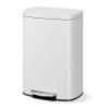 Garvee 13 gal / 50 L Stainless Steel Kitchen Trash Can with Lid, Large Rustproof Garbage Can for Kitchen, Step-on Metal Trash Bin with Inner Bucket, Rear Handle, Soft Close Lid, Silver(White)