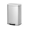 Garvee 13 gal / 50 L Stainless Steel Kitchen Trash Can with Lid, Large Rustproof Garbage Can for Kitchen, Step-on Metal Trash Bin with Inner Bucket, Rear Handle, Soft Close Lid, Silver(Silver)