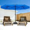 Garvee 13ft Patio Umbrella with Double Canopy, Premium Commercial Extra Large Market Umbrella for Outdoor Dining Sets, Resort Patios and Backyard Entertainment Areas, w/o Base(Navy Blue)