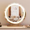 Garvee 19 in Vanity Mirror with Led Lights, Large Round Makeup Mirror with Touch Control and 3 Color Lighting Modes, Round Vanity Mirror for Bedroom, Tabletop, Living Room, Easy to Install, Gold(Gold)