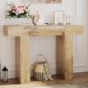 Garvee 47 in Long Console Table with Drawer, Wooden Rectangular Sofa Table Behind The Couch, Industrial Farmhouse Entryway Foyer Hallway Tables for Entrance, Living Room, Natural(Natural Π-shaped)