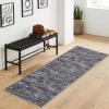 Garvee 5×7 Living Room Rug Modern Solid Throw Rugs with Rubber Backing Washable, Non Shedding Stain Resistant Neutral Carpet Low Pile Contemporary Soft Mats for Bedroom Nursery Dining Room, Linen(Airy Solid|dark Grey)