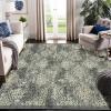 Garvee 8×10 ft Area Rugs for Living Room/Bedroom, Low Pile Non-Slip Washable Indoor Door Mat, Gray Carpet for Kids Boys Girls Dorm Nursery Home Decor Aesthetic(Green)