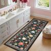 Garvee Bathroom Runner Rug 2×6 Machine Washable Non-Slip Kitchen Runners for Hallways Soft Low Pile Lightweight Long Carpet Rugs Farmhouse Indoor Floor Mat for Bedroom, Bathroom Beige(Black)