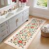 Garvee Bathroom Runner Rug 2×6 Machine Washable Non-Slip Kitchen Runners for Hallways Soft Low Pile Lightweight Long Carpet Rugs Farmhouse Indoor Floor Mat for Bedroom, Bathroom Beige(Beige)