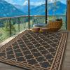 Garvee Large Outdoor Rugs 9×18 Waterproof Reversible Outdoor Plastic Straw Rugs, Easy Cleaning Patio Camping Carpet, All-Weather Outside Rugs for RV Patio Porch Deck Balcony (Grey/White)(Black/Brown)