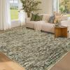 Garvee Living Room Rug 5×7 Area Rug Washable Area Rug for Bedroom Vintage Traditional Kids Rug Non Slip Throw Rugs Soft Non Shedding Low Pile Stain Resistant Carpet for Dining Room 5’x7′ Green