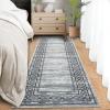 Garvee Modern Washable Rugs 5×7, Soft Non Slip Living Room Rugs Ultra Thin Low Pile Large Bedroom Carpet, Non Slip Modern Bordered Print Mat for Dining Room Nursery Playroom, Red Brown(Grey Green)