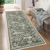 Garvee Tiger 5×7 Area Rug Washable Modern Living Room Rugs Non Slip Black Rugs for Bedroom Ultra Thin Vintage Throw Carpet Retro Accent Floor Cover Indoor Contemporary Mat for Dining Room Home Office(Green)