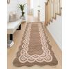 Garvee Washable Area Rug 8×10 Modern Solid Living Room Rug,Large Bordered Rugs for Bedroom Neutral Carpet 8×10 Rugs for Farmhouse Dining Room Non-Slip Stain Resistant Under Table Brown Rug(Lace Camel)