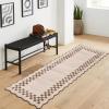 Garvee Washable Area Rug 8×10 Modern Solid Living Room Rug,Large Bordered Rugs for Bedroom Neutral Carpet 8×10 Rugs for Farmhouse Dining Room Non-Slip Stain Resistant Under Table Brown Rug(Scalloped|beige)