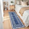 Garvee Washable Area Rug 8×10 Modern Solid Living Room Rug,Large Bordered Rugs for Bedroom Neutral Carpet 8×10 Rugs for Farmhouse Dining Room Non-Slip Stain Resistant Under Table Brown Rug(Sapphire Blue)