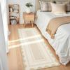 Garvee Washable Area Rug 8×10 Modern Solid Living Room Rug,Large Bordered Rugs for Bedroom Neutral Carpet 8×10 Rugs for Farmhouse Dining Room Non-Slip Stain Resistant Under Table Brown Rug(Beige)