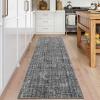 Garvee Washable Area Rug 9×12 Living Room Rugs Modern Solid Neutral Rug Farmhouse Large Rugs Stain-Resistant Pet-Friendly Rug Low Pile Non Slip Carpet for Farmhouse Bedroom Dining Room,Blue(Grey)