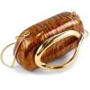 Women’s Gold Purse with Removable Chain – Acrylic Evening Bag for Wedding, Party, Prom, Cocktail (Vintage Style Bag)(Brown)