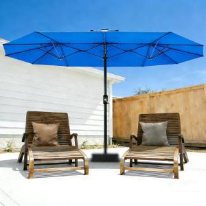 Garvee 13ft Patio Umbrella with Double Canopy, Premium Commercial Extra Large Market Umbrella for Outdoor Dining Sets, Resort Patios and Backyard Entertainment Areas, w/o Base(Navy Blue)