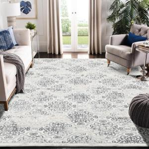 Garvee 8×10 ft Area Rugs for Living Room/Bedroom, Low Pile Non-Slip Washable Indoor Door Mat, Gray Carpet for Kids Boys Girls Dorm Nursery Home Decor Aesthetic(Grey)