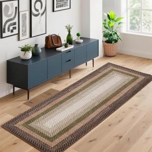 Garvee Printed Rugs (Not Woven!) Washable Rugs 8×10 Area Rug for Living Room Soft Bedroom Rug Farmhouse Large Rug Non Slip Stain Resistant Carpet for Nursery Dining Room 8’x10′(Printed|olive&brown)