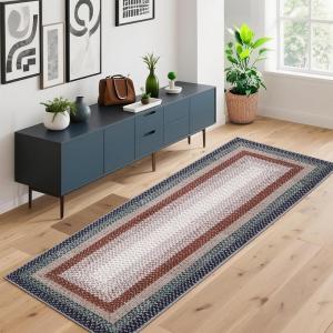 Garvee Printed Rugs (Not Woven!) Washable Rugs 8×10 Area Rug for Living Room Soft Bedroom Rug Farmhouse Large Rug Non Slip Stain Resistant Carpet for Nursery Dining Room 8’x10′(Printed|red&dark Green)