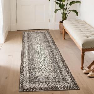 Garvee Printed Rugs (Not Woven!) Washable Rugs 8×10 Area Rug for Living Room Soft Bedroom Rug Farmhouse Large Rug Non Slip Stain Resistant Carpet for Nursery Dining Room 8’x10′(Printed|mocha)