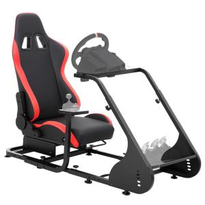 Garvee Racing Wheel Stand,Foldable Racing Simulator Cockpit for g923/g920/g29, Steering Wheel Stand & Foot Pedal Angle Adjustable,Sim Racing Cockpit for Thrustmaster t248p, Fanatec, Hori, Mad Catz.(51×28.6×40.6in)