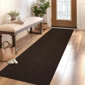 Garvee Scalloped Washable Rug 9×12 Rugs for Living Room Bedroom Non Slip Neutral Nursery Rug Modern Bordered Floral Mat Indoor Soft Non-Shedding Accent Carpet for Dining Room Kids Room Dorm Camel(Brown)