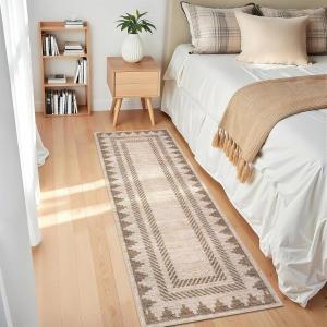 Garvee Washable Area Rug 8×10 Modern Solid Living Room Rug,Large Bordered Rugs for Bedroom Neutral Carpet 8×10 Rugs for Farmhouse Dining Room Non-Slip Stain Resistant Under Table Brown Rug(Taupe)