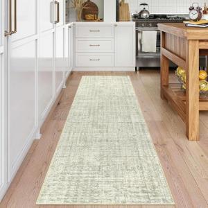 Garvee Washable Area Rug 9×12 Living Room Rugs Modern Solid Neutral Rug Farmhouse Large Rugs Stain-Resistant Pet-Friendly Rug Low Pile Non Slip Carpet for Farmhouse Bedroom Dining Room,Blue(Sage Green)