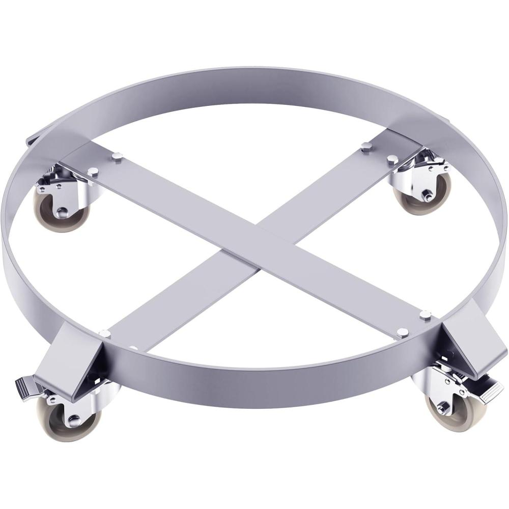 image:image55 gal Drum DollyHeavy Duty 1000 LBS Load Capacity Barrel Dolly Cart Drum Caddy Non Tipping Hand Truck Dollies with Steel Frame 4 Swivel Casters Wheel for Warehouse Drum Handling 4 pcs1 Pcs