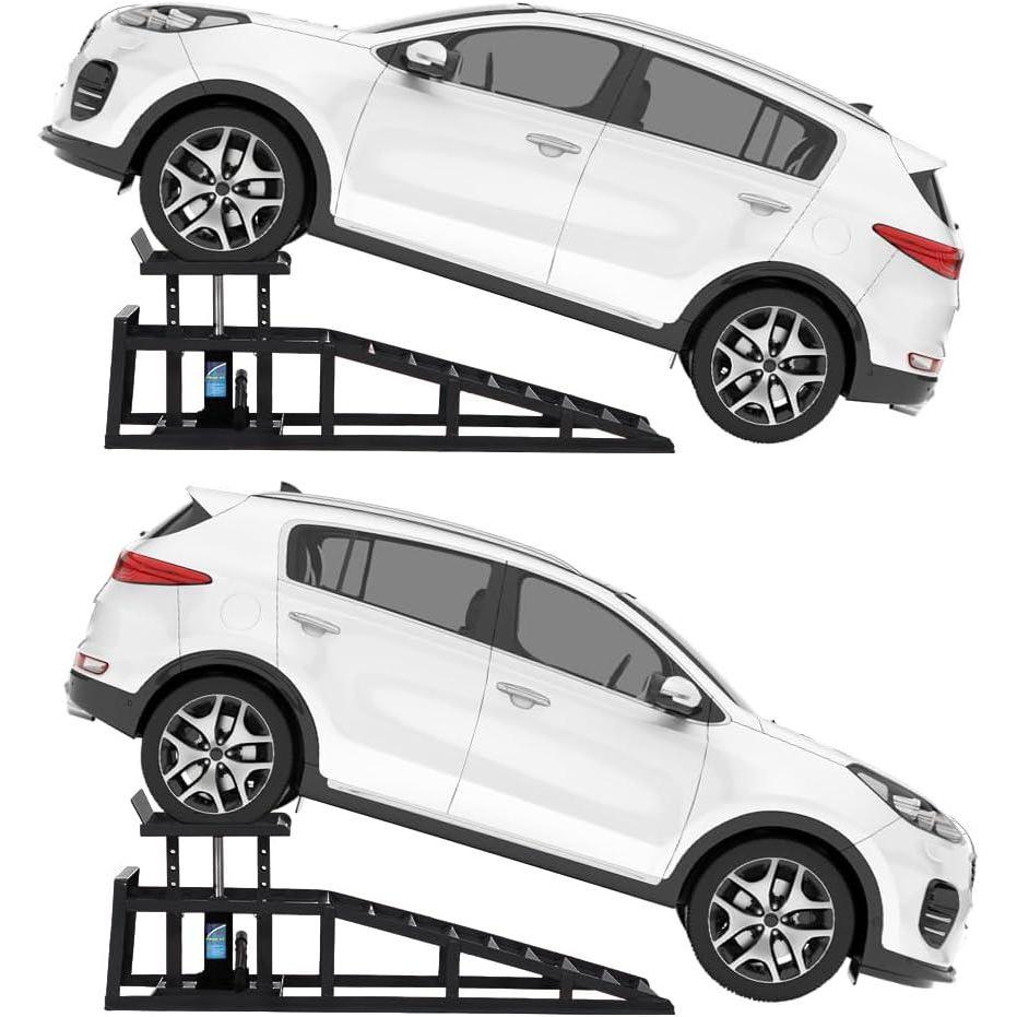 image:imageCar Truck Service RampsPortable Car Ramps for Oil Changes2 Pack 12000 LBS 5 T Capatity Car Lifts for Home GarageVehicle Auto Garage RepairLift Height Adjust 98 in15 in RedBlack 5T