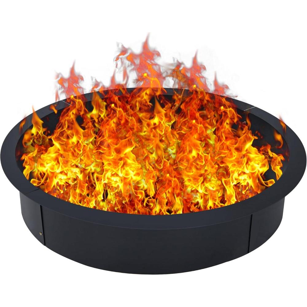 image:imageFire Pit Ring 25 mm Steel Heavy Duty Firepit Cooking Ring Large Fire Pit Insert Round AboveIn Ground Fire Pit for Camping Garden Backyard 36 in x 42 in x 10 in30D x 36W x 10H