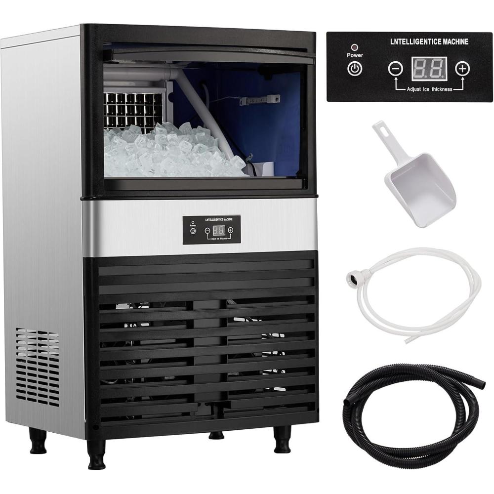 image:imageGARVEE Commercial Ice Maker Creates 90 LBS in 24H Commercial Ice Machine with 33 LBS Ice Storage Capacity Ice Maker Machine with Auto SelfCleaning Each Tray Can Make 32 Pieces of Ice
