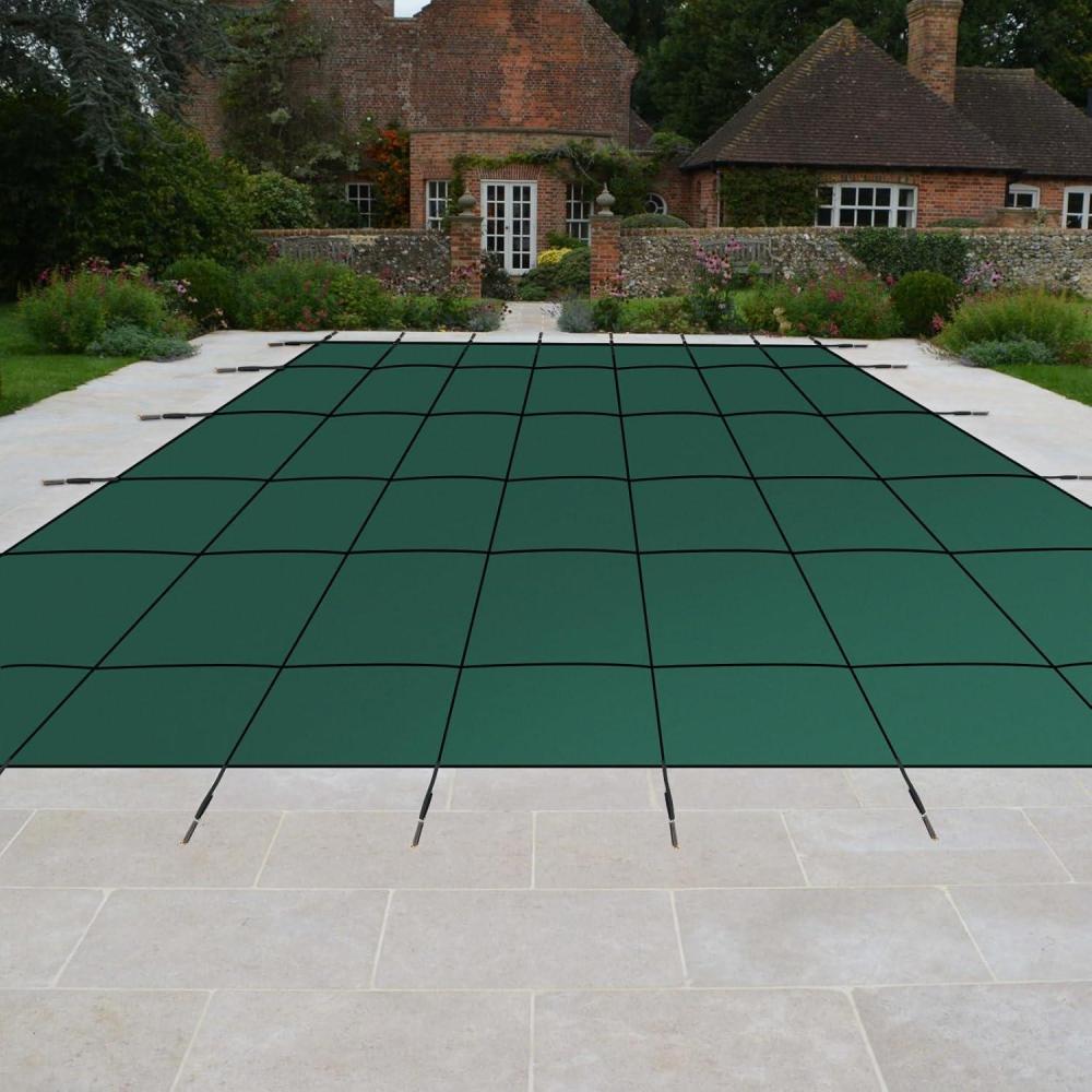 image:imageGARVEE Pool Safety Inground Pool Cover Fits 16x32 ft Pool with Center Steps Full Set wPool Safety Net and Installation Tools UltraDense Safety Pool Cover 18x34 ft wAnchors for Inground Pools22 x 42 ft