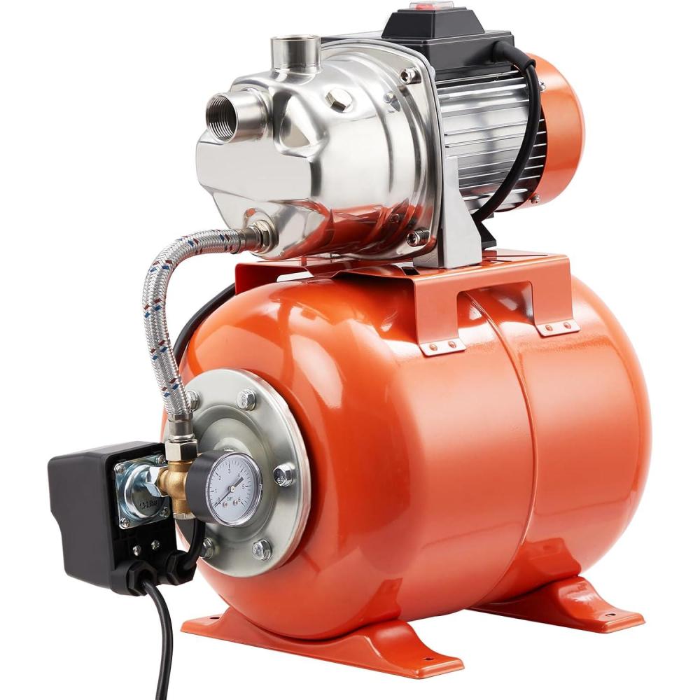 image:imageGarvee 16HP Shallow Well Pump with Pressure Tank Stainless Steel 115V Irrigation Pump Automatic Water Booster Jet Pump for Home Garden Lawn16HP