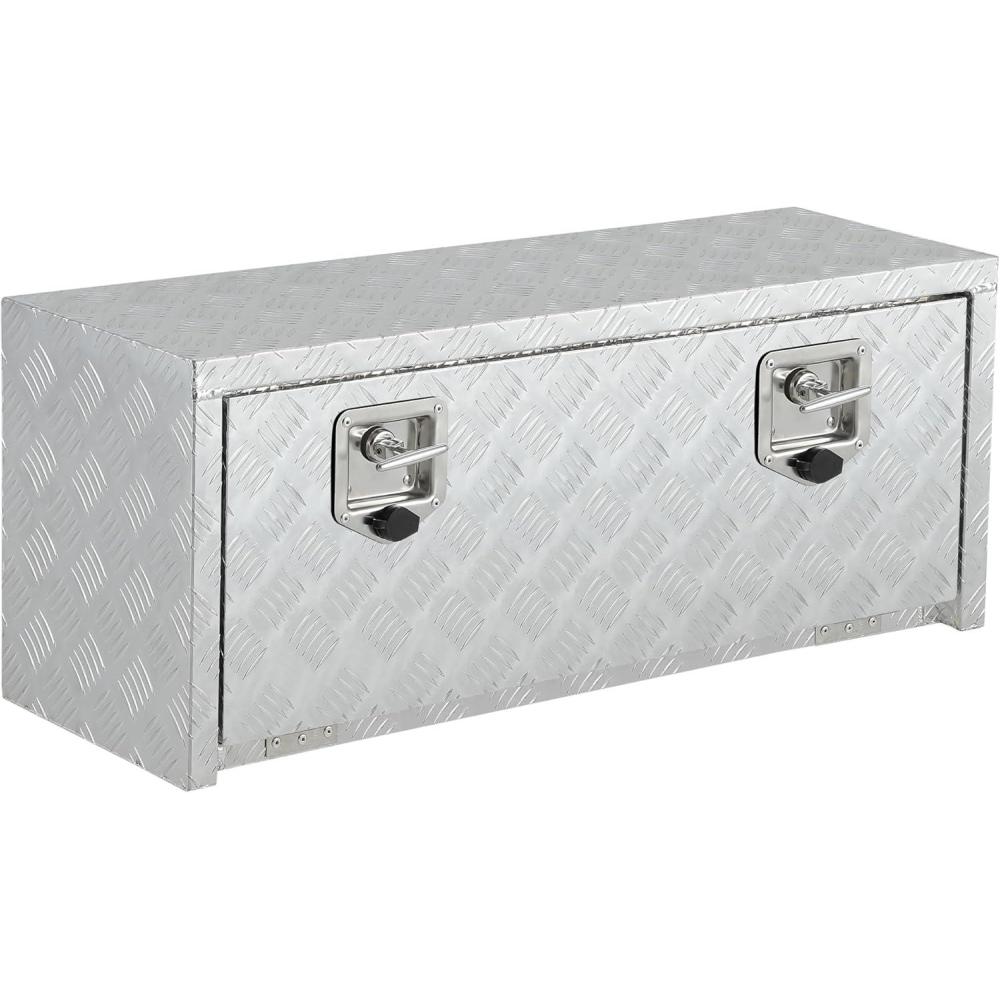 image:imageGarvee 48 in Heavy Duty Aluminum Tool Underbody Box Waterproof Square Truck Storage Organizer Chest for Pick Up Truck Bed Rv Trailer 48 X 18 X 18  Sliver36 X 14 X 16  Sliver