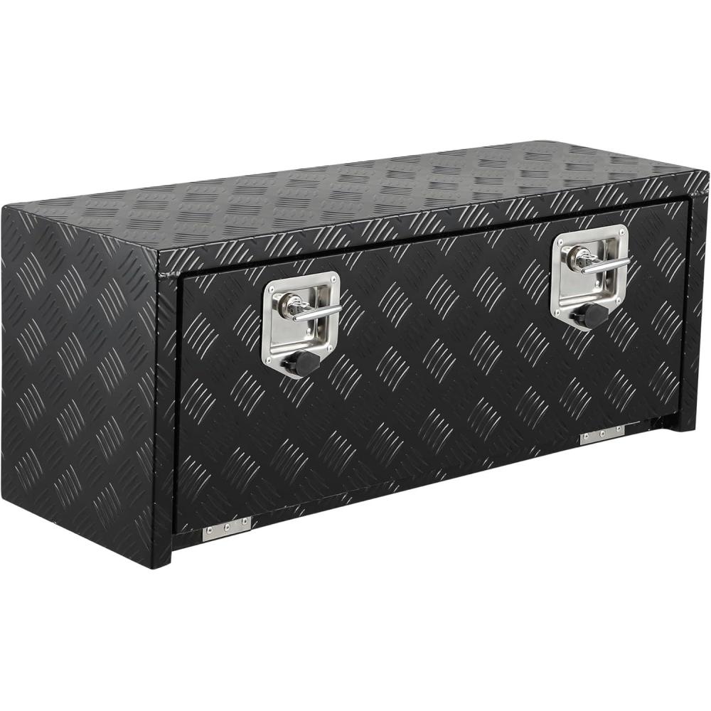 image:imageGarvee 48 in Heavy Duty Aluminum Tool Underbody Box Waterproof Square Truck Storage Organizer Chest for Pick Up Truck Bed Rv Trailer 48 X 18 X 18  Sliver36 X 12 X 14  Black