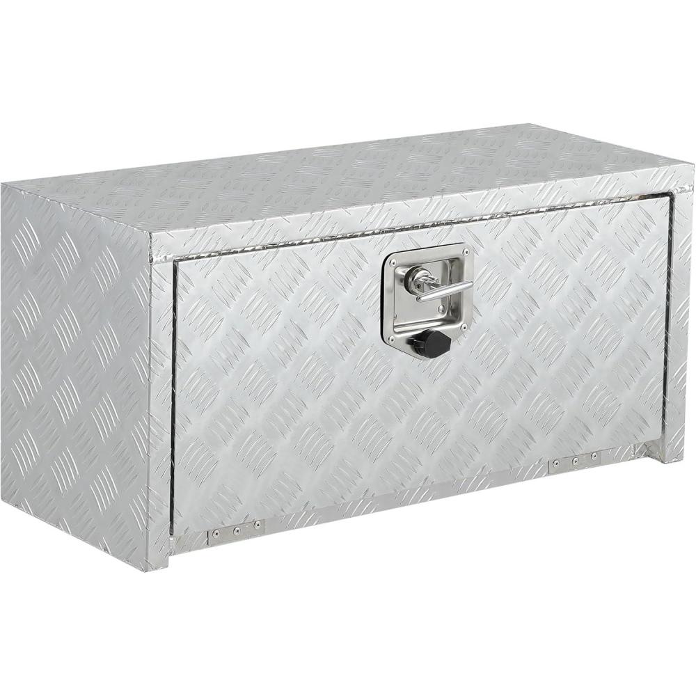 image:imageGarvee 48 in Heavy Duty Aluminum Tool Underbody Box Waterproof Square Truck Storage Organizer Chest for Pick Up Truck Bed Rv Trailer 48 X 18 X 18  Sliver30 X 14 X 16  Sliver
