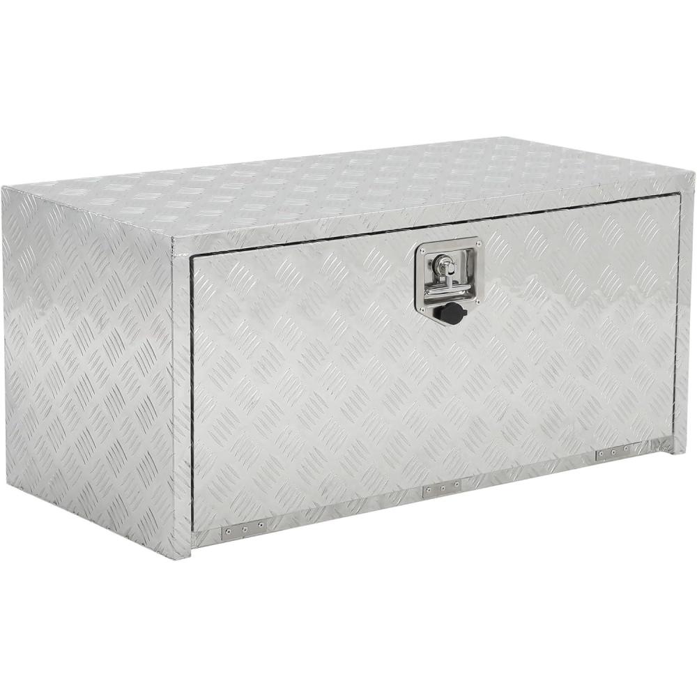 image:imageGarvee 48 in Heavy Duty Aluminum Tool Underbody Box Waterproof Square Truck Storage Organizer Chest for Pick Up Truck Bed Rv Trailer 48 X 18 X 18  Sliver30 X 18 X 18  Sliver
