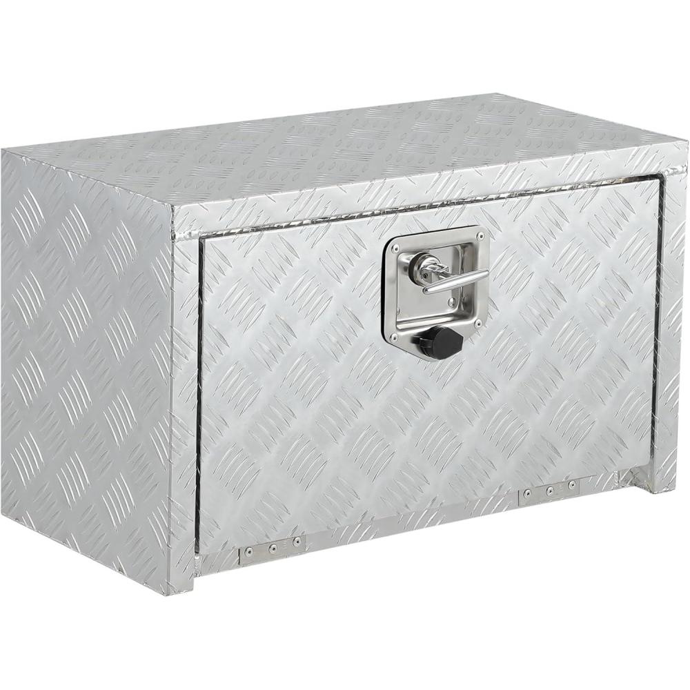 image:imageGarvee 48 in Heavy Duty Aluminum Tool Underbody Box Waterproof Square Truck Storage Organizer Chest for Pick Up Truck Bed Rv Trailer 48 X 18 X 18  Sliver24 X 14 X 16  Sliver
