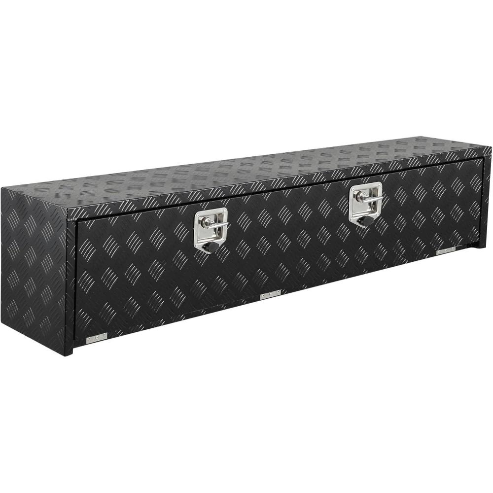 image:imageGarvee 48 in Heavy Duty Aluminum Tool Underbody Box Waterproof Square Truck Storage Organizer Chest for Pick Up Truck Bed Rv Trailer 48 X 18 X 18  Sliver60 X 18 X 18  Black
